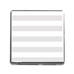 Horizontal Stripes - White and Platinum Gray Memory Card Reader (Square)