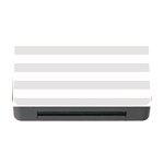 Horizontal Stripes - White and Platinum Gray Memory Card Reader with CF