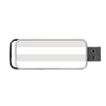 Horizontal Stripes - White and Platinum Gray Portable USB Flash (One Side)