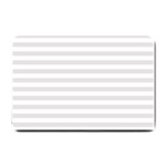 Horizontal Stripes - White and Platinum Gray Small Doormat