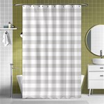 Horizontal Stripes - White and Platinum Gray Shower Curtain 48  x 72  (Small)
