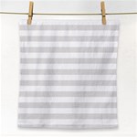 Horizontal Stripes - White and Platinum Gray Face Towel