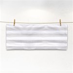 Horizontal Stripes - White and Platinum Gray Hand Towel