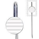 Horizontal Stripes - White and Platinum Gray Book Mark
