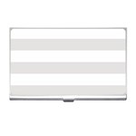 Horizontal Stripes - White and Platinum Gray Business Card Holder