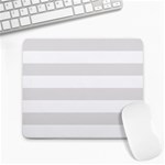 Horizontal Stripes - White and Platinum Gray Large Mousepad