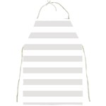 Horizontal Stripes - White and Platinum Gray Full Print Apron