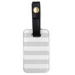Horizontal Stripes - White and Platinum Gray Luggage Tag (One Side)