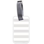 Horizontal Stripes - White and Platinum Gray Luggage Tag (Two Sides)