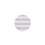 Horizontal Stripes - White and Platinum Gray 1  Mini Button