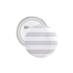 Horizontal Stripes - White and Platinum Gray 1.75  Button