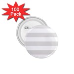 Horizontal Stripes - White and Platinum Gray 1.75  Button (100 pack)