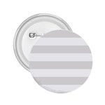 Horizontal Stripes - White and Platinum Gray 2.25  Button