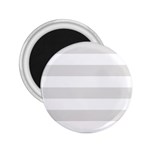 Horizontal Stripes - White and Platinum Gray 2.25  Magnet