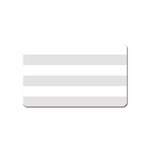 Horizontal Stripes - White and Platinum Gray Magnet (Name Card)