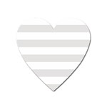 Horizontal Stripes - White and Platinum Gray Magnet (Heart)
