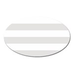 Horizontal Stripes - White and Platinum Gray Magnet (Oval)