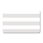 Horizontal Stripes - White and Platinum Gray Magnet (Rectangular)