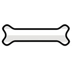 Horizontal Stripes - White and Platinum Gray Magnet (Dog Bone)