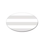 Horizontal Stripes - White and Platinum Gray Sticker Oval (100 pack)