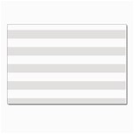 Horizontal Stripes - White and Platinum Gray Postcard 5  x 7 