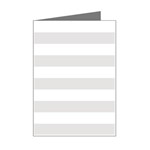 Horizontal Stripes - White and Platinum Gray Mini Greeting Card