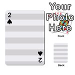 Horizontal Stripes - White and Platinum Gray Playing Cards 54 Designs