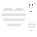 Horizontal Stripes - White and Platinum Gray Playing Cards (Heart)