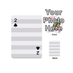 Horizontal Stripes - White and Platinum Gray Playing Cards 54 (Mini)