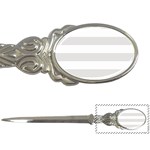 Horizontal Stripes - White and Platinum Gray Letter Opener