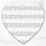 Horizontal Stripes - White and Platinum Gray Jigsaw Puzzle (Heart)
