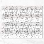 Horizontal Stripes - White and Platinum Gray Jigsaw Puzzle (Rectangular)