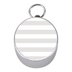 Horizontal Stripes - White and Platinum Gray Silver Compass (Mini)