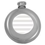 Horizontal Stripes - White and Platinum Gray Hip Flask (5 oz)