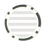 Horizontal Stripes - White and Platinum Gray Poker Chip Card Guard