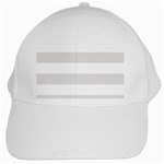 Horizontal Stripes - White and Platinum Gray White Cap