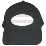 Horizontal Stripes - White and Platinum Gray Black Cap