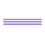 Horizontal Stripes - White and Dark Pastel Purple Flano Scarf (Mini)