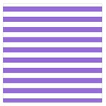 Horizontal Stripes - White and Dark Pastel Purple Large Satin Scarf (Square)