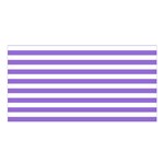Horizontal Stripes - White and Dark Pastel Purple Satin Shawl