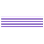 Horizontal Stripes - White and Dark Pastel Purple Satin Scarf (Oblong)