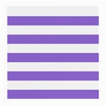 Horizontal Stripes - White and Dark Pastel Purple Medium Glasses Cloth (2 Sides)