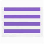 Horizontal Stripes - White and Dark Pastel Purple Large Glasses Cloth (2 Sides)