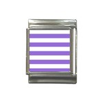 Horizontal Stripes - White and Dark Pastel Purple Italian Charm (13mm)
