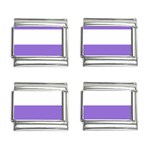 Horizontal Stripes - White and Dark Pastel Purple 9mm Italian Charm (4 pack)