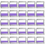 Horizontal Stripes - White and Dark Pastel Purple 9mm Italian Charm (25 pack)