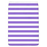Horizontal Stripes - White and Dark Pastel Purple Removable Flap Cover (L)