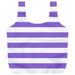 Horizontal Stripes - White and Dark Pastel Purple Full Print Recycle Bag (XL)