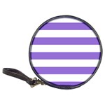Horizontal Stripes - White and Dark Pastel Purple Classic 20-CD Wallet