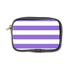 Horizontal Stripes - White and Dark Pastel Purple Coin Purse